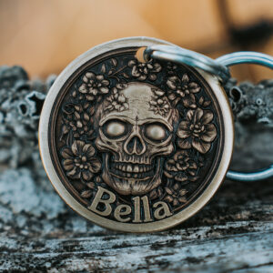 Skull Flowers 3D Tag