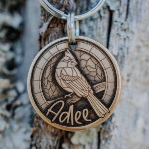 Cardinal Stained Glass Tag